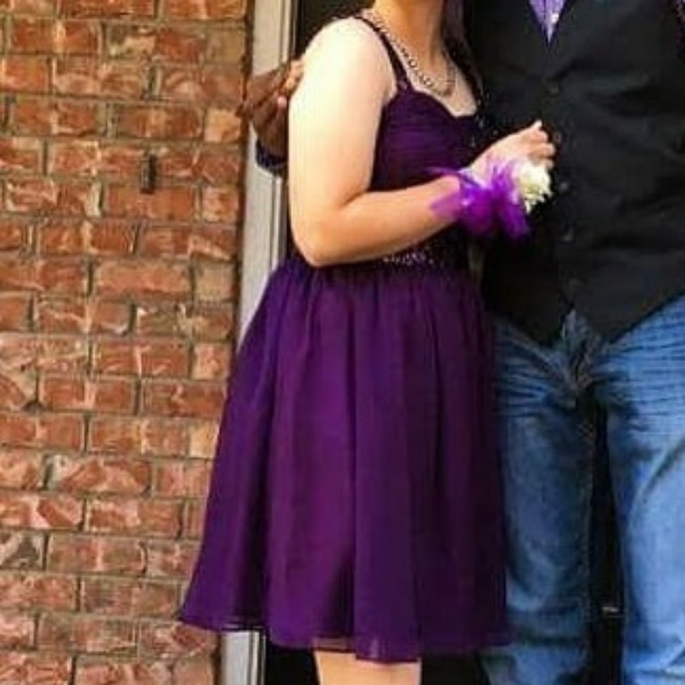 Short purple dance dress